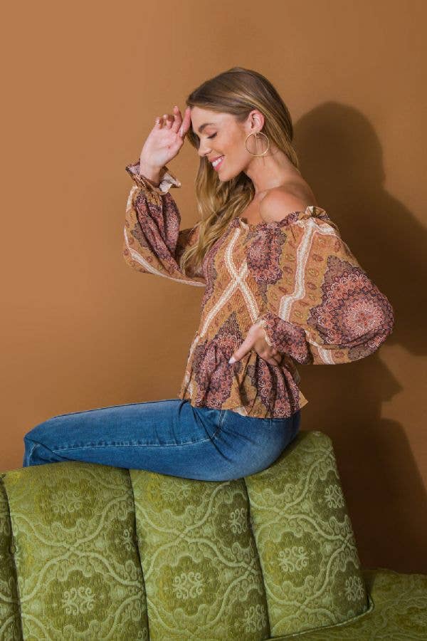 A printed woven top- IT11438