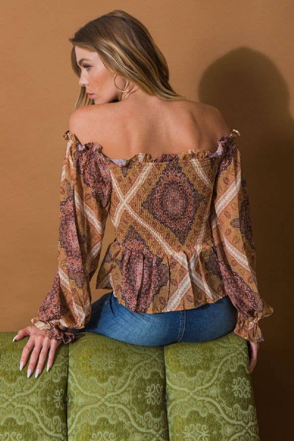 A printed woven top- IT11438