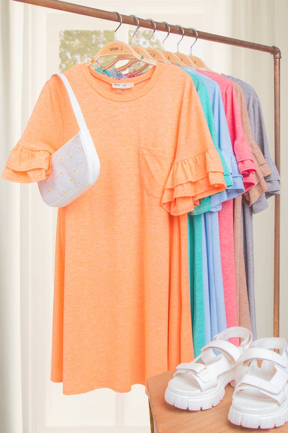 French Terry Pocket Tee Shirt Dress