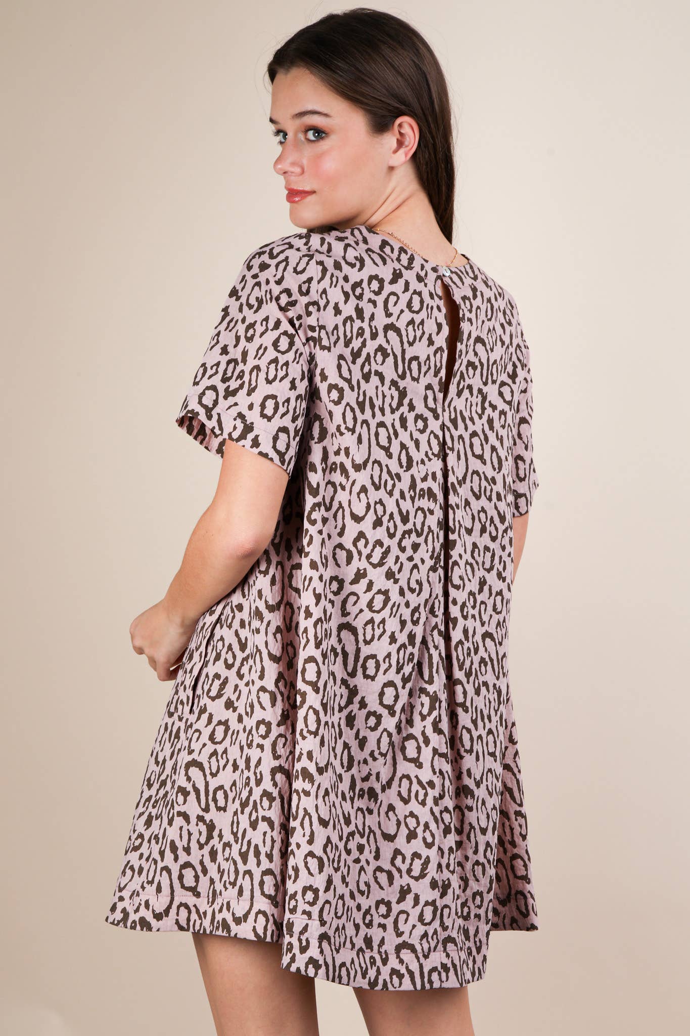 Leopard Printed Comfy Mini Dress