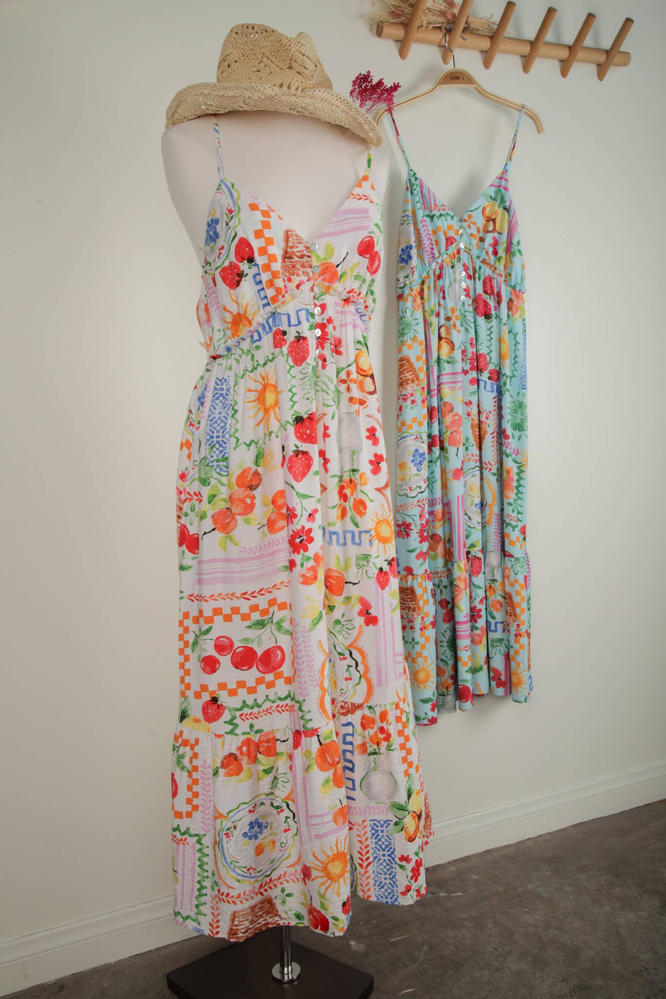 Printed Button Down Midi Dress