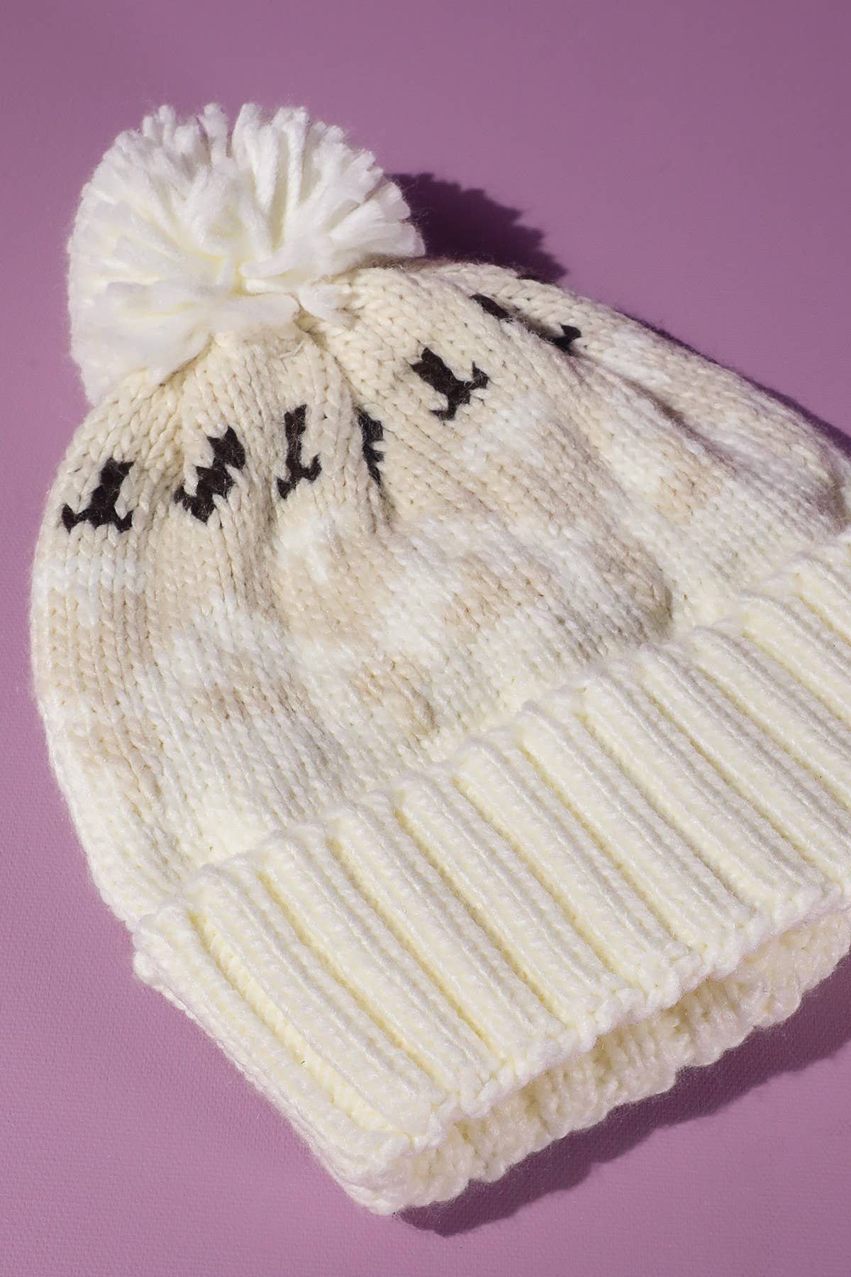 Aztec Pattern Pom Pom Beanie