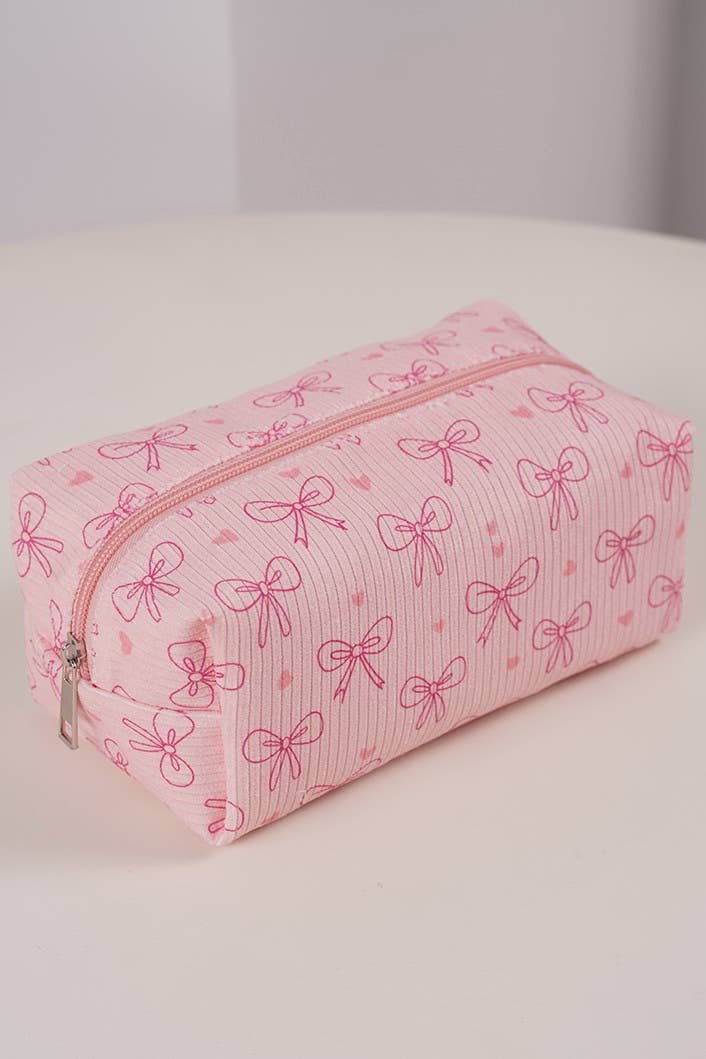 BOW MAKEUP COSMETIC POUCH BAG