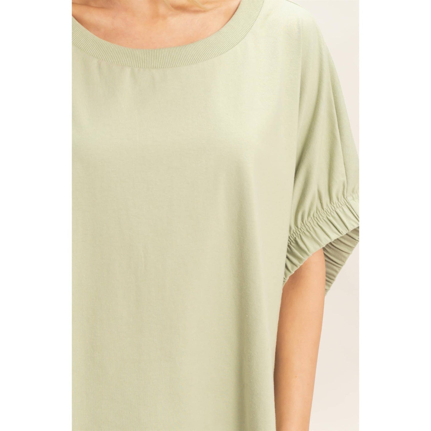 Oversized Elastic Cuff Top