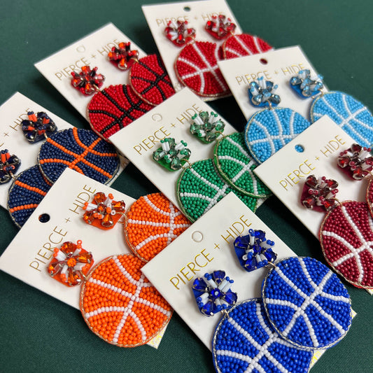 Custom Beaded Basketball Earrings| GAMEDAY Earrings