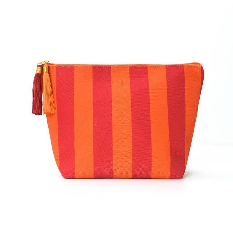 Striped Tassel Makeup Pouch