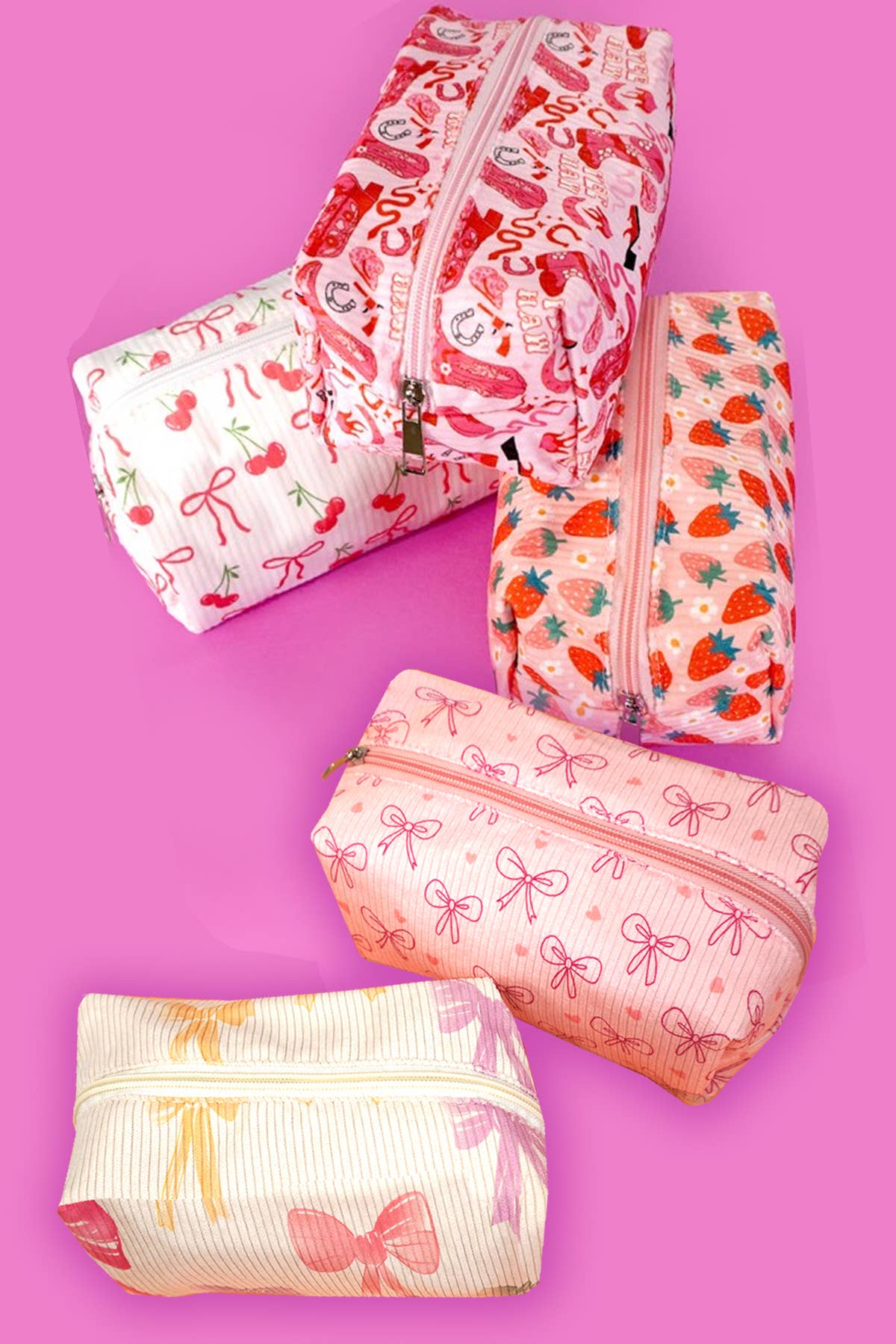 BOW MAKEUP COSMETIC POUCH BAG