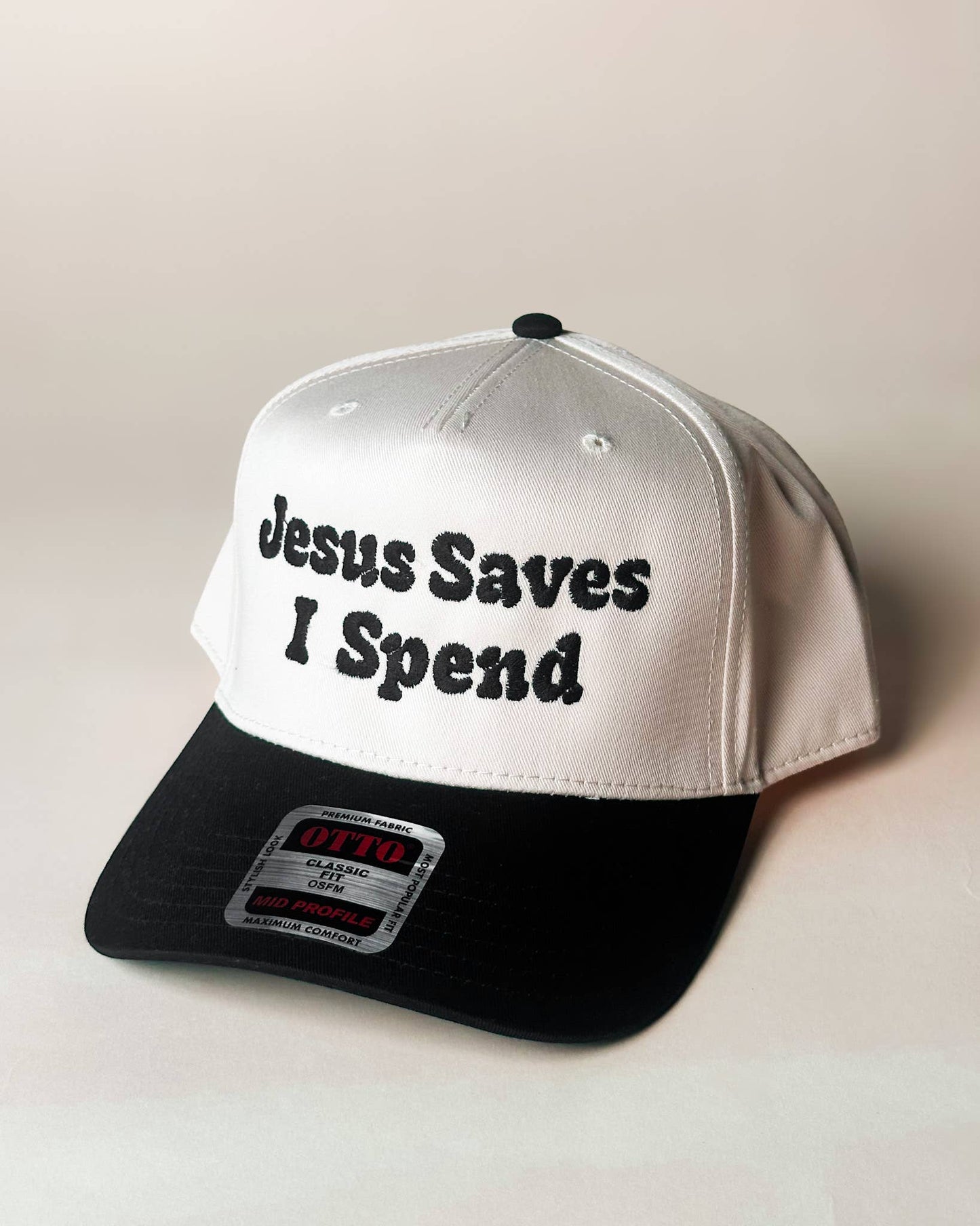 Jesus Saves I Spend Embroidery Cap