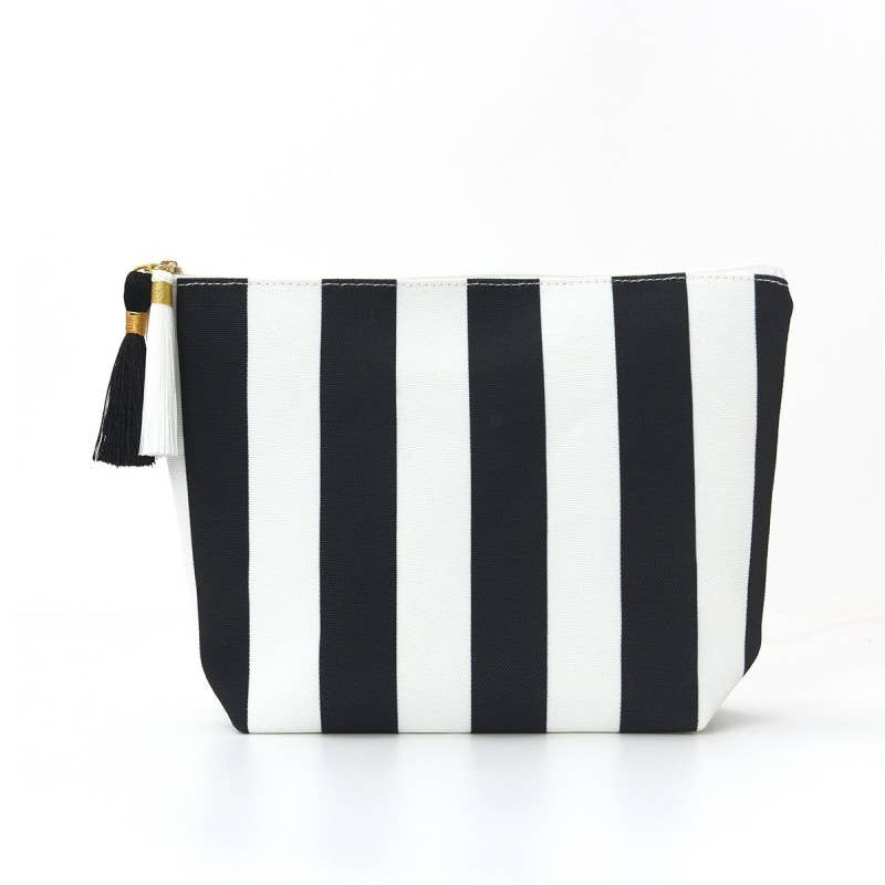 Striped Tassel Makeup Pouch