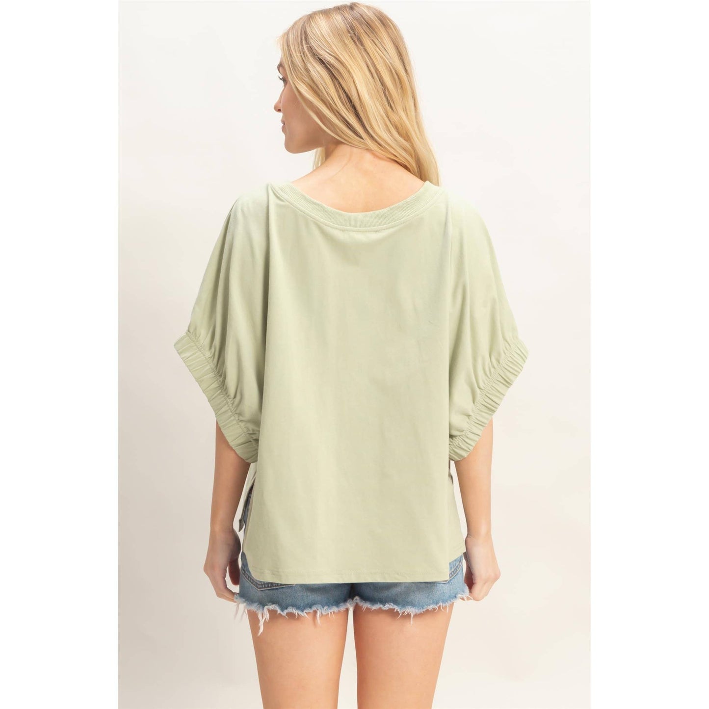 Oversized Elastic Cuff Top