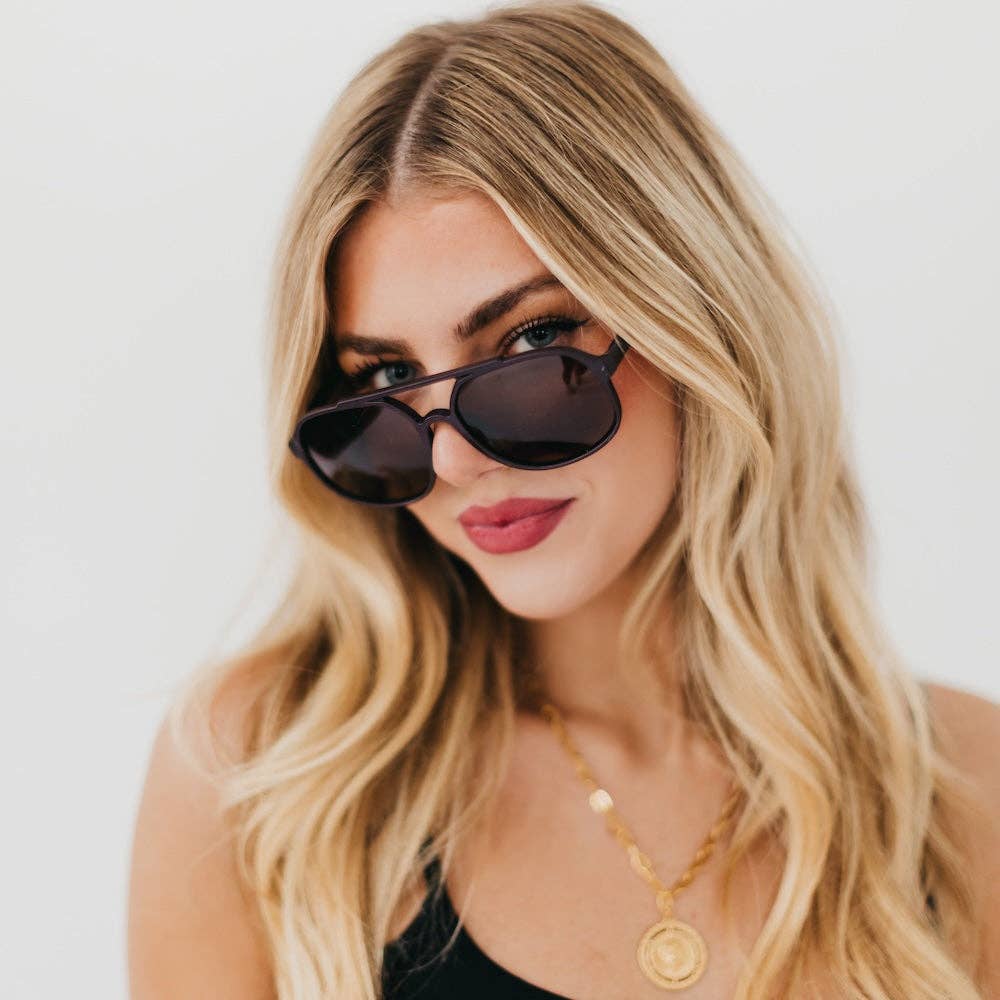Amber Aviator Sunglasses