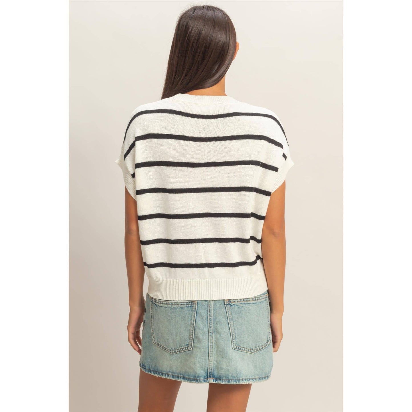 Striped Crew Neck Knit Top