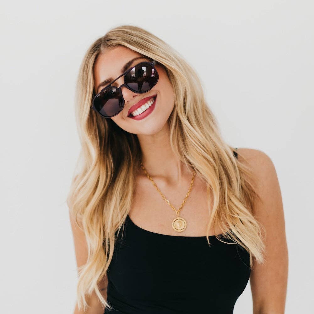 Amber Aviator Sunglasses