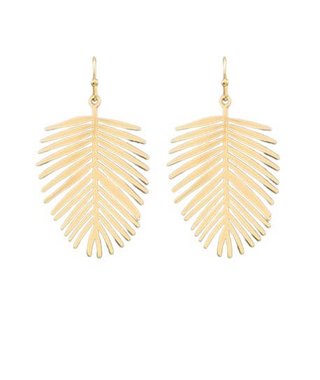 Gold Leaf Earrings | Leaf Dangle